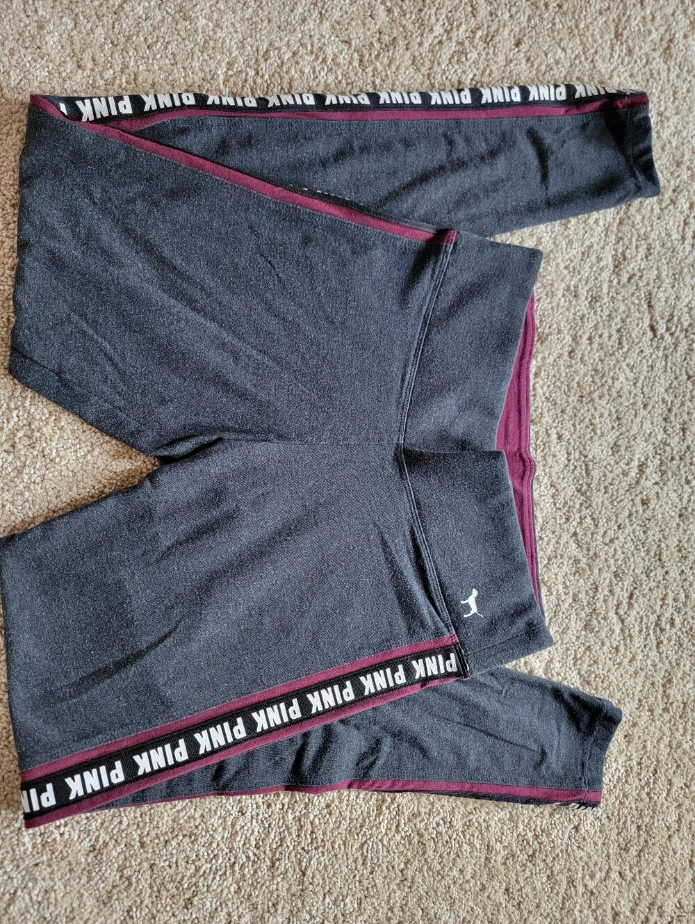 PINK Victoria Secret Yoga Leggings Black Red Gym Casual Comfy Cozy